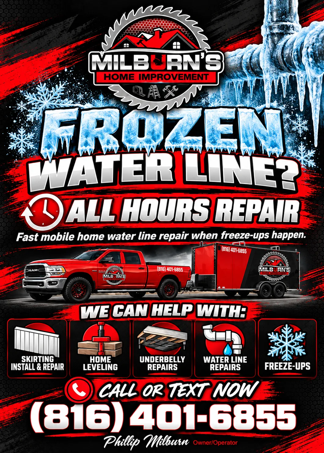 Water Line & Freeze-Up Repair